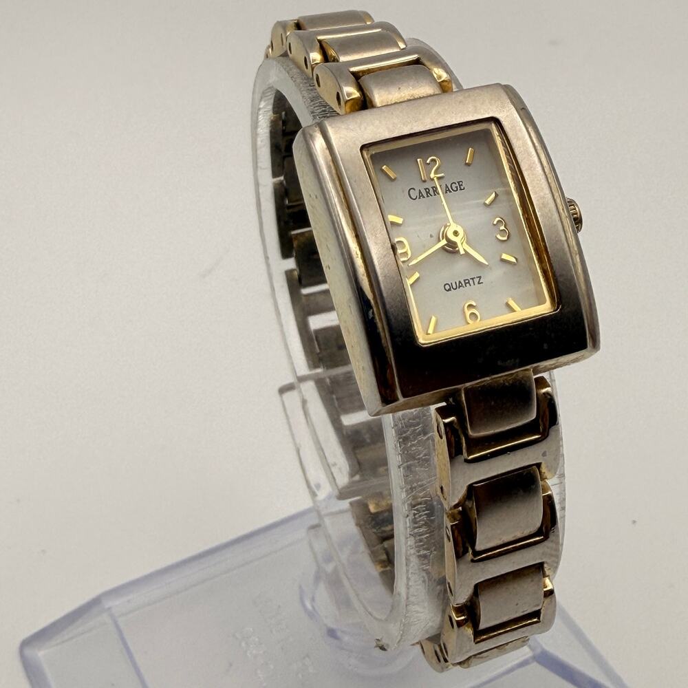 Vintage Timex Carriage Women's Two-Tone Tank Watch Working New Battery
